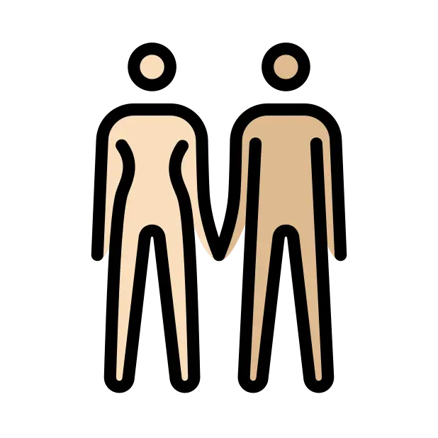 Woman And Man Holding Hands: Light Skin Tone, Medium-Light Skin Tone