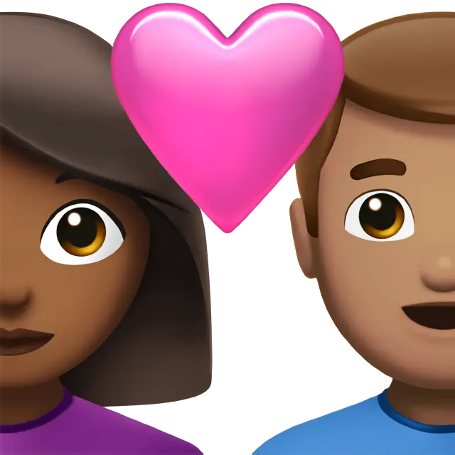 Couple with Heart: Woman, Man, Medium-Dark Skin Tone, Medium Skin Tone