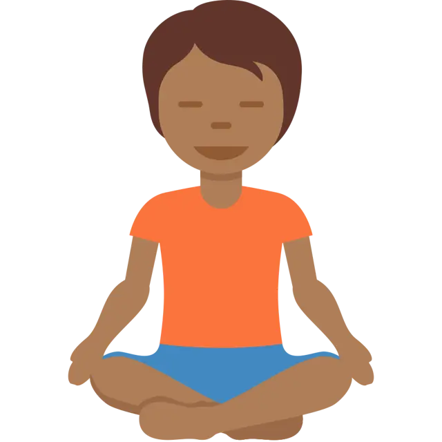 Person In Lotus Position: Medium-Dark Skin Tone