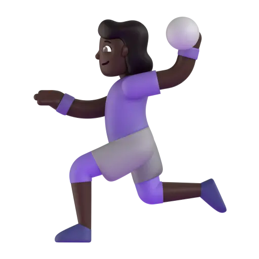 Woman Playing Handball: Dark Skin Tone