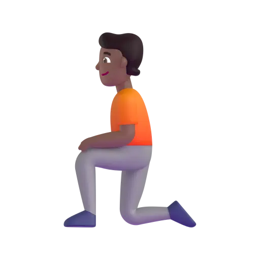 Person Kneeling: Medium-Dark Skin Tone