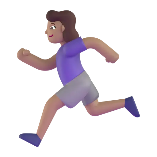 Woman Running: Medium Skin Tone