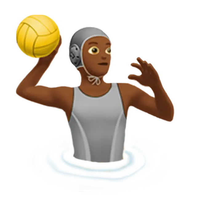 Person Playing Water Polo: Medium-Dark Skin Tone