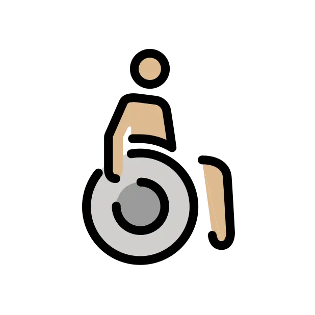 Person In Manual Wheelchair: Medium-Light Skin Tone