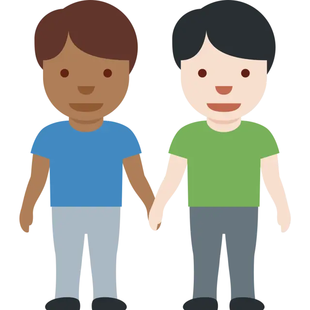 Men Holding Hands: Medium-Dark Skin Tone, Light Skin Tone