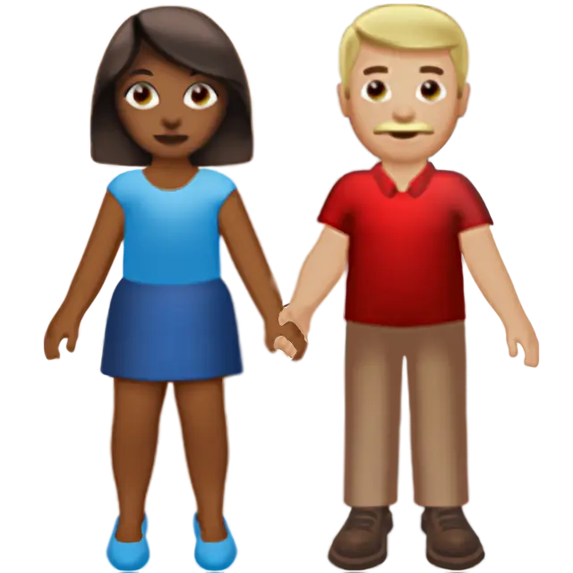 Woman And Man Holding Hands: Medium-Dark Skin Tone, Medium-Light Skin Tone