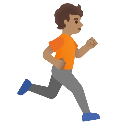 Person Running Facing Right: Medium Skin Tone