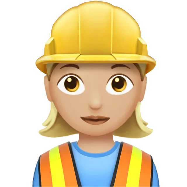 Woman Construction Worker: Medium-Light Skin Tone