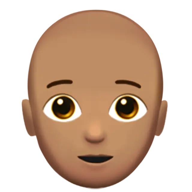 Person: Medium Skin Tone, Bald