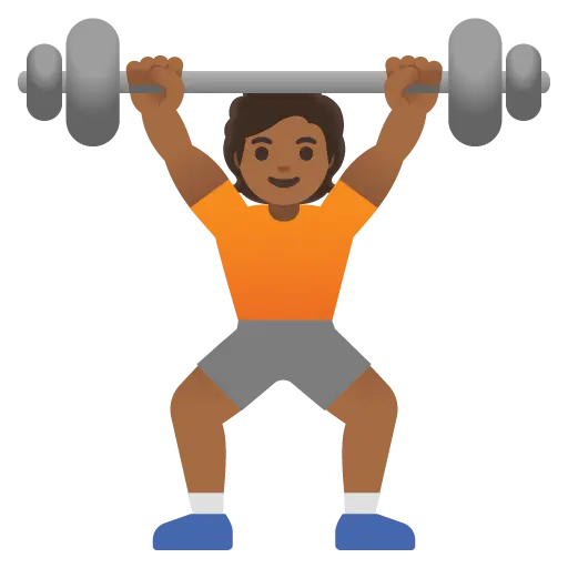 Person Lifting Weights: Medium-Dark Skin Tone