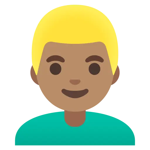 Man: Medium Skin Tone, Blond Hair