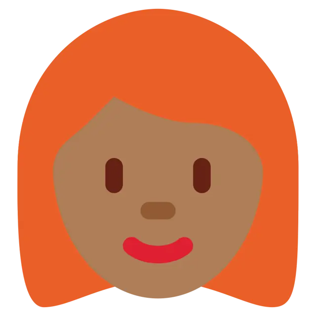 Woman: Medium-Dark Skin Tone, Red Hair