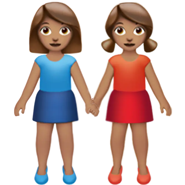 Women Holding Hands: Medium Skin Tone