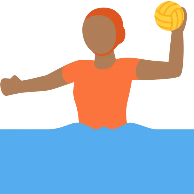 Person Playing Water Polo: Medium-Dark Skin Tone