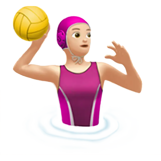 Woman Playing Water Polo: Light Skin Tone