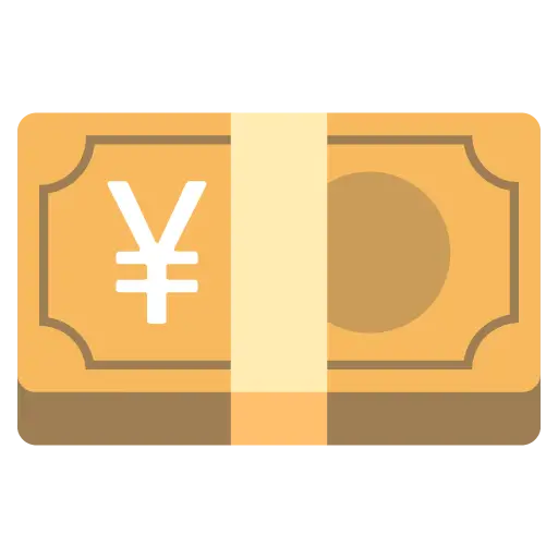 Nota de banco com sinal de iene