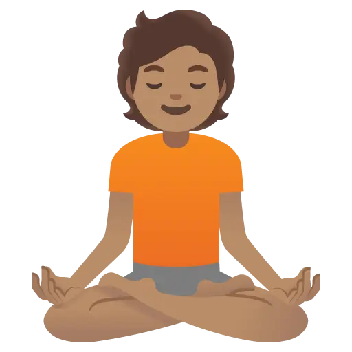 Person in Lotus Position: Medium Skin Tone