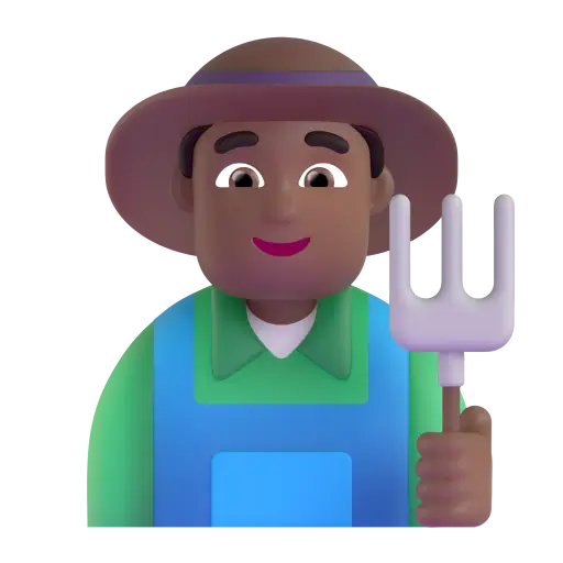 Man Farmer: Medium-Dark Skin Tone