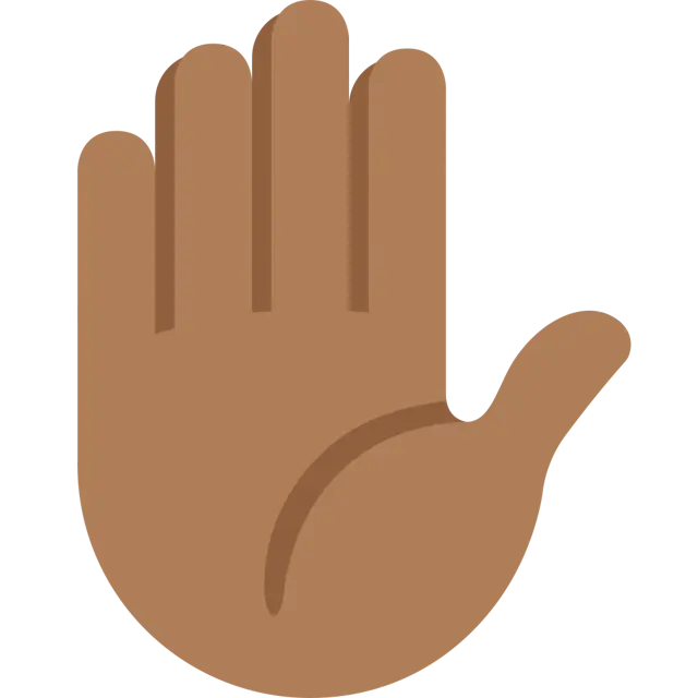 Raised Hand: Medium-Dark Skin Tone