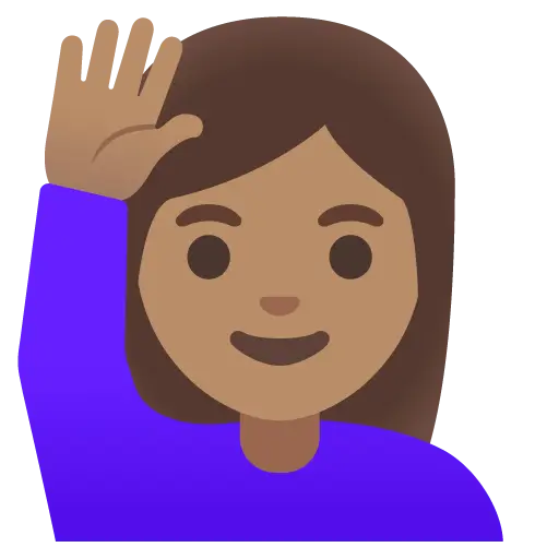 Woman Raising Hand: Medium Skin Tone