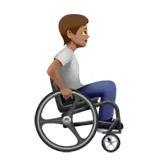 Person in Manual Wheelchair Facing Right: Medium Skin Tone