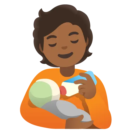 Person Feeding Baby: Medium-Dark Skin Tone