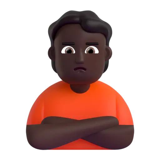 Person Pouting: Dark Skin Tone