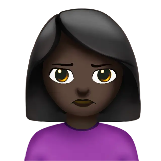 Woman Pouting: Dark Skin Tone