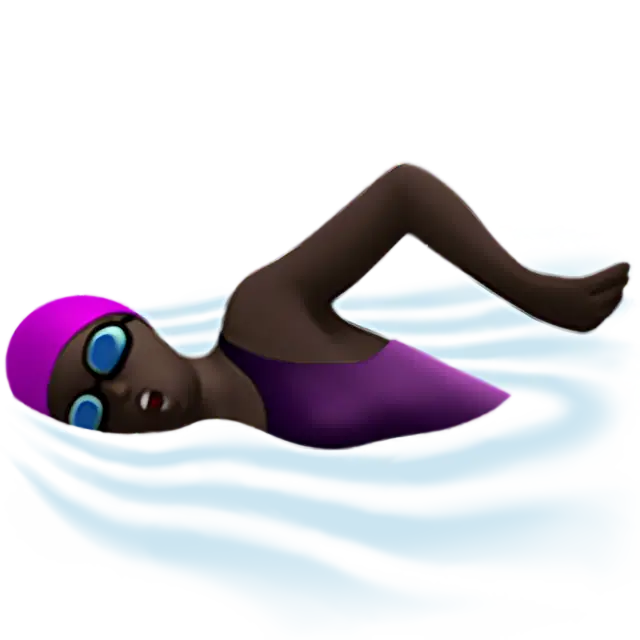 Woman Swimming: Dark Skin Tone