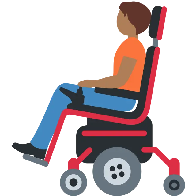 Person In Motorized Wheelchair: Medium-Dark Skin Tone