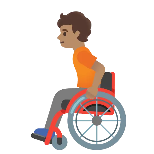 Person in Manual Wheelchair: Medium Skin Tone