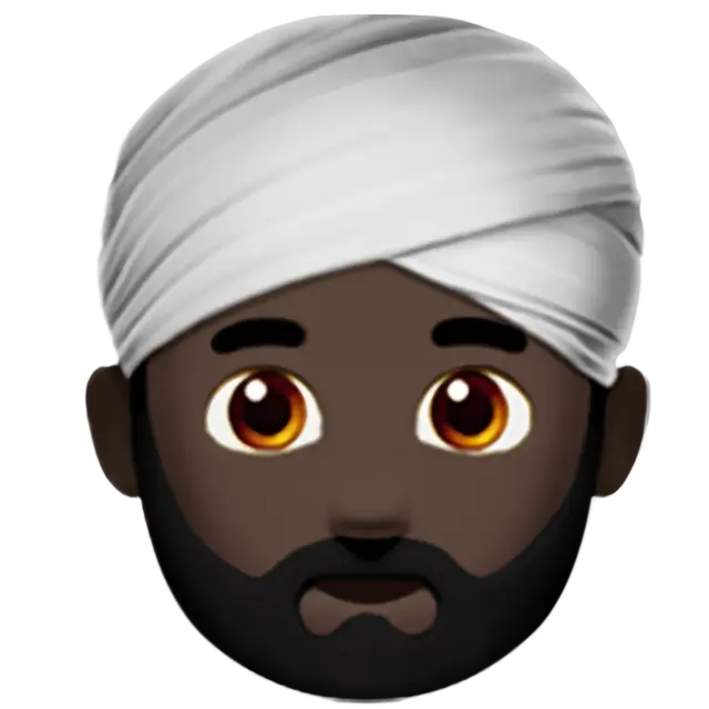 Man Wearing Turban: Dark Skin Tone