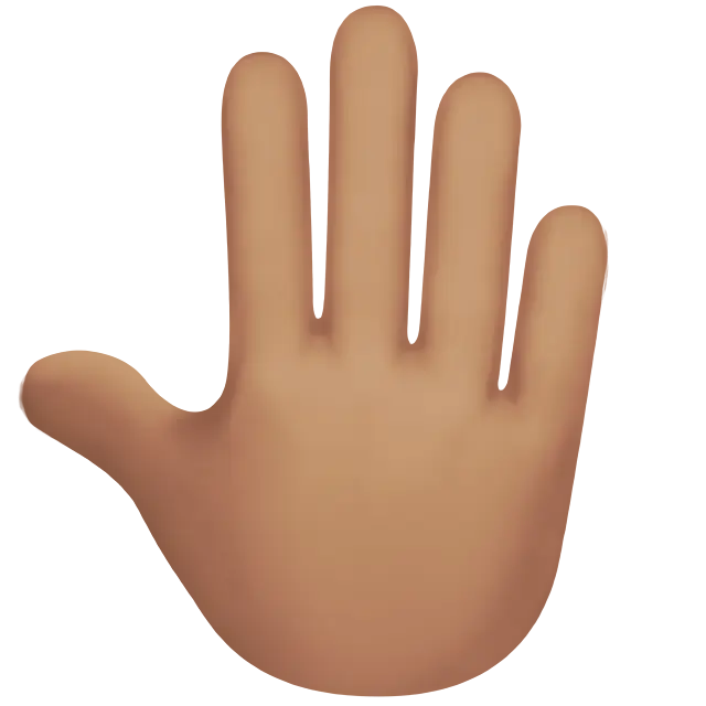 Raised Back of Hand: Medium Skin Tone