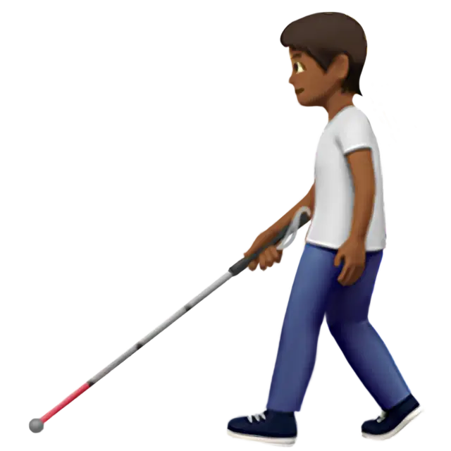 Person with White Cane: Medium-Dark Skin Tone