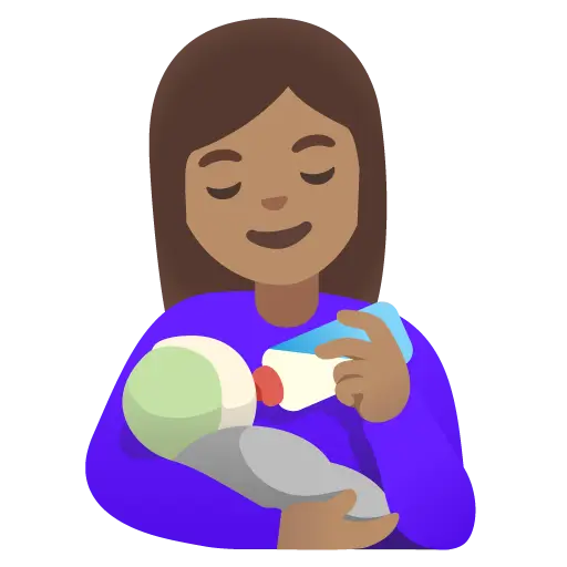 Woman Feeding Baby: Medium Skin Tone