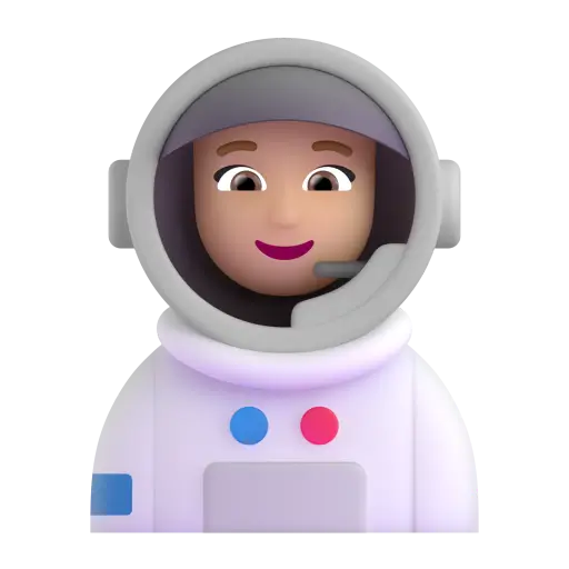 Woman Astronaut: Medium-Light Skin Tone