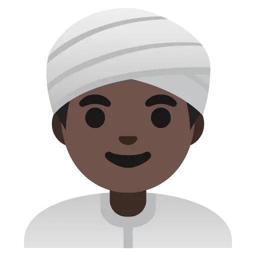 Man Wearing Turban: Dark Skin Tone