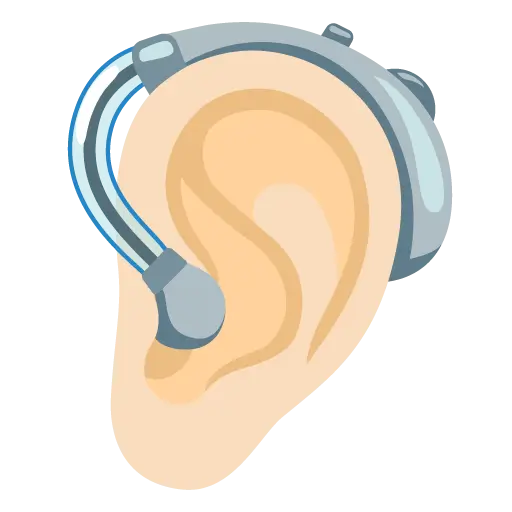 Ear with Hearing Aid: Light Skin Tone