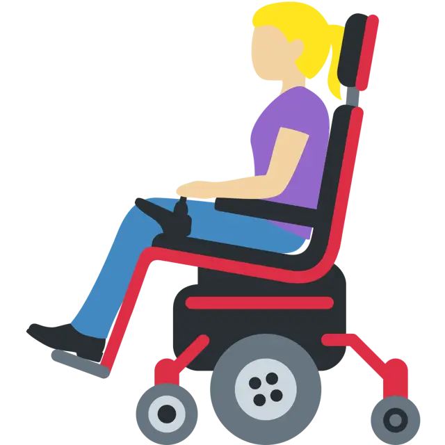 Woman In Motorized Wheelchair: Medium-Light Skin Tone