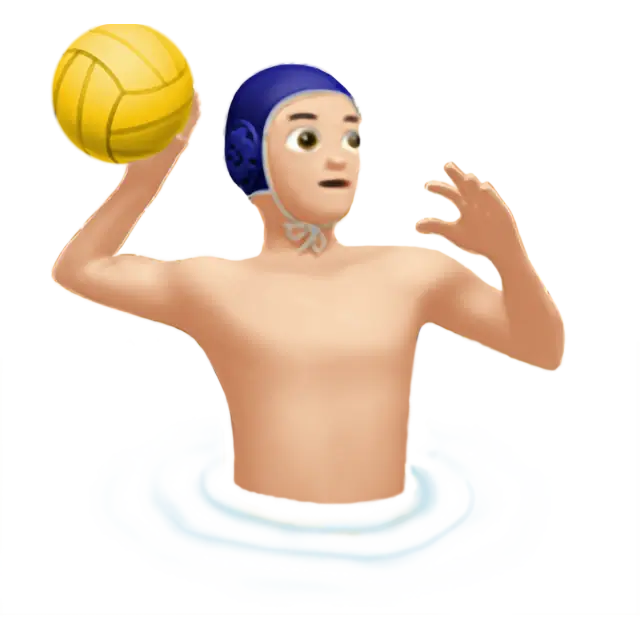 Man Playing Water Polo: Light Skin Tone