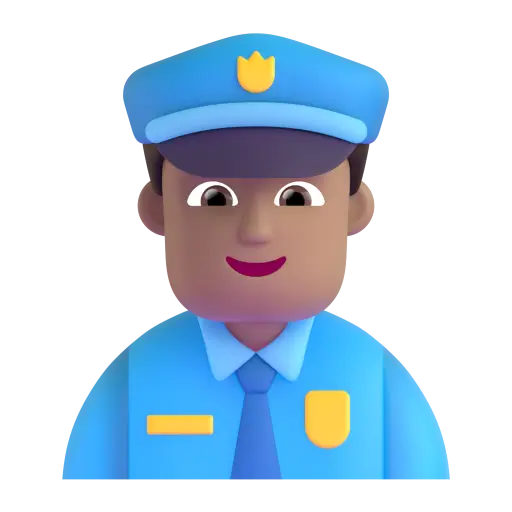 Man Police Officer: Medium Skin Tone