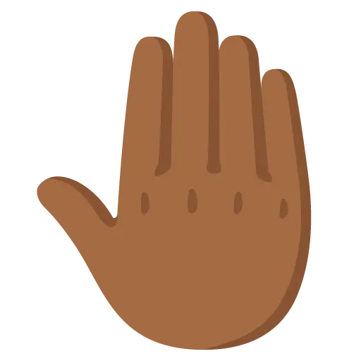 Raised Back of Hand: Medium-Dark Skin Tone