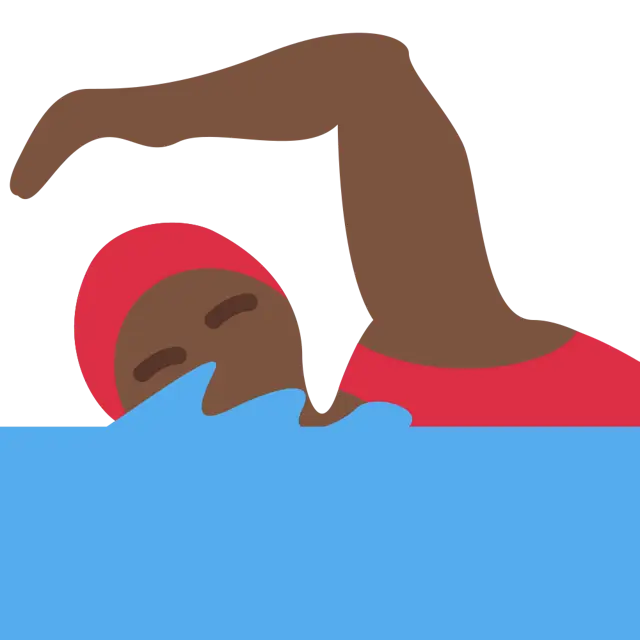 Woman Swimming: Dark Skin Tone