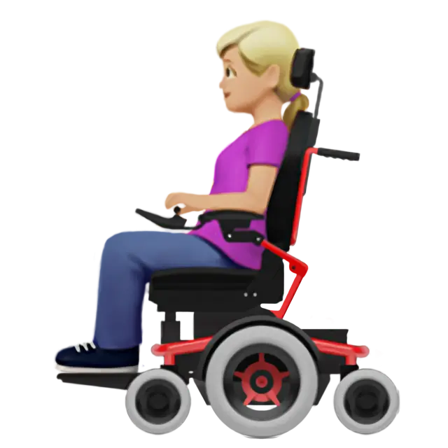 Woman in Motorized Wheelchair: Medium-Light Skin Tone