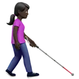 Woman with White Cane Facing Right: Dark Skin Tone