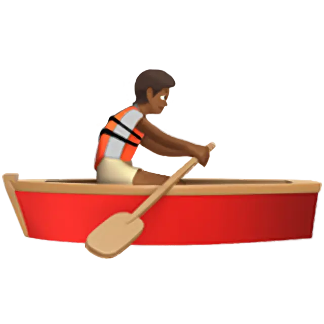 Person Rowing Boat: Medium-Dark Skin Tone