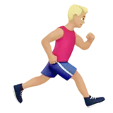 Man Running Facing Right: Medium-Light Skin Tone