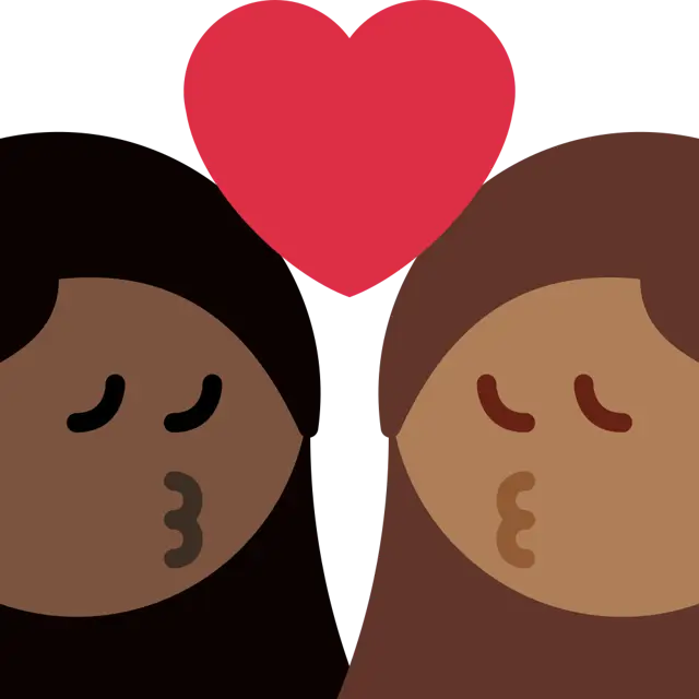 Kiss: Woman, Woman, Dark Skin Tone, Medium-Dark Skin Tone