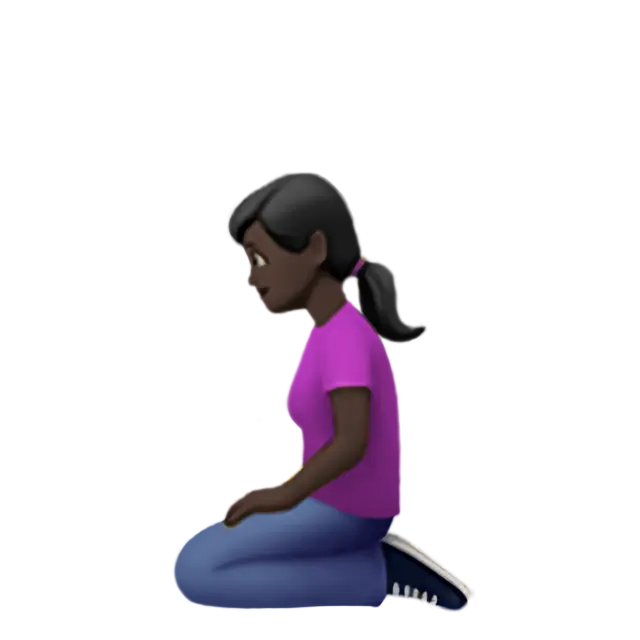 Woman Kneeling: Dark Skin Tone