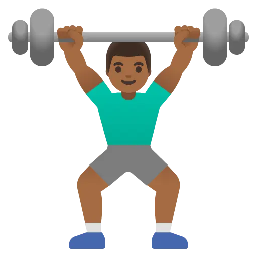 Man Lifting Weights: Medium-Dark Skin Tone